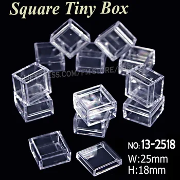 25x18 мм Крошечная квадратная коробка из прозрачного пластика для хранения инструментов 