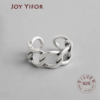 Открывающее кольцо из стерлингового серебра 925 пробы, цепочка с большим замком, антикварное кольцо, винтажные серебряные украшения для женщин