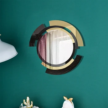 Зеркало в корейском стиле в скандинавском стиле, Туалетная рамка для спальни, Бесконечное Зеркало для макияжа, Круглое Настенное Украшение для гостиной GPF35XP