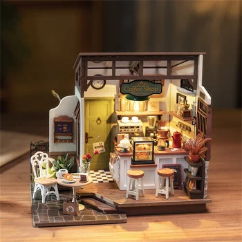 Robotime Rolife № 17 Кафе 3D пазл Миниатюрный кукольный домик своими руками, набор для рукоделия, хобби, удивительный подарок для женщин и детей DG162